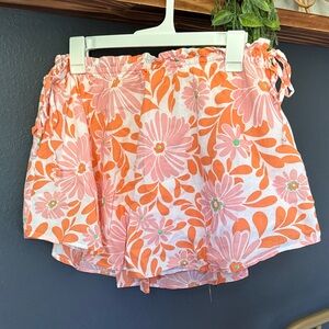 Aerie Floral Orange and Pink Skirt